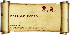 Meitner Menta névjegykártya